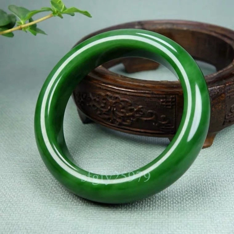 Natural Jade Bangle 59-60mm Woman's Jewelry New Rare Green gemstone - Image 2 of 4