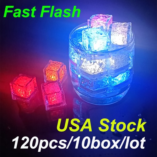 120PCS Reusable Multi Color LED Light Up Ice Cubes for Drinks Club Bar Party