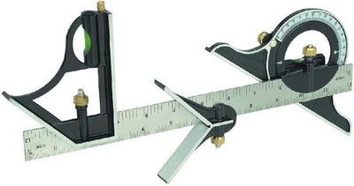 12'' Combination Tri Square Set Angle Finder & Protractor Level SAE & Metric