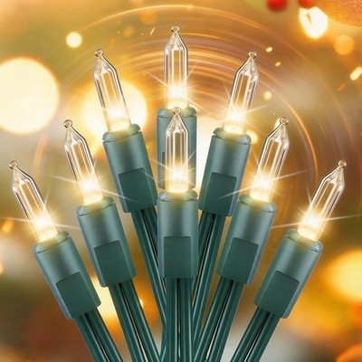 String Lights Battery Operated - 17 FT 50 LED Bulb Clear Lights with 8 Modes & T