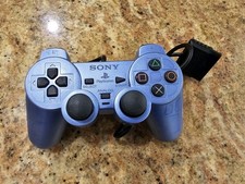 Official OEM Sony DualShock 2 Analog Controller Aqua Blue PS2 PlayStation 2 Read