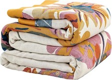 Boho Throw Blanket 100 Organic Cotton Ultra Soft 50" x 60" Reversible NEW