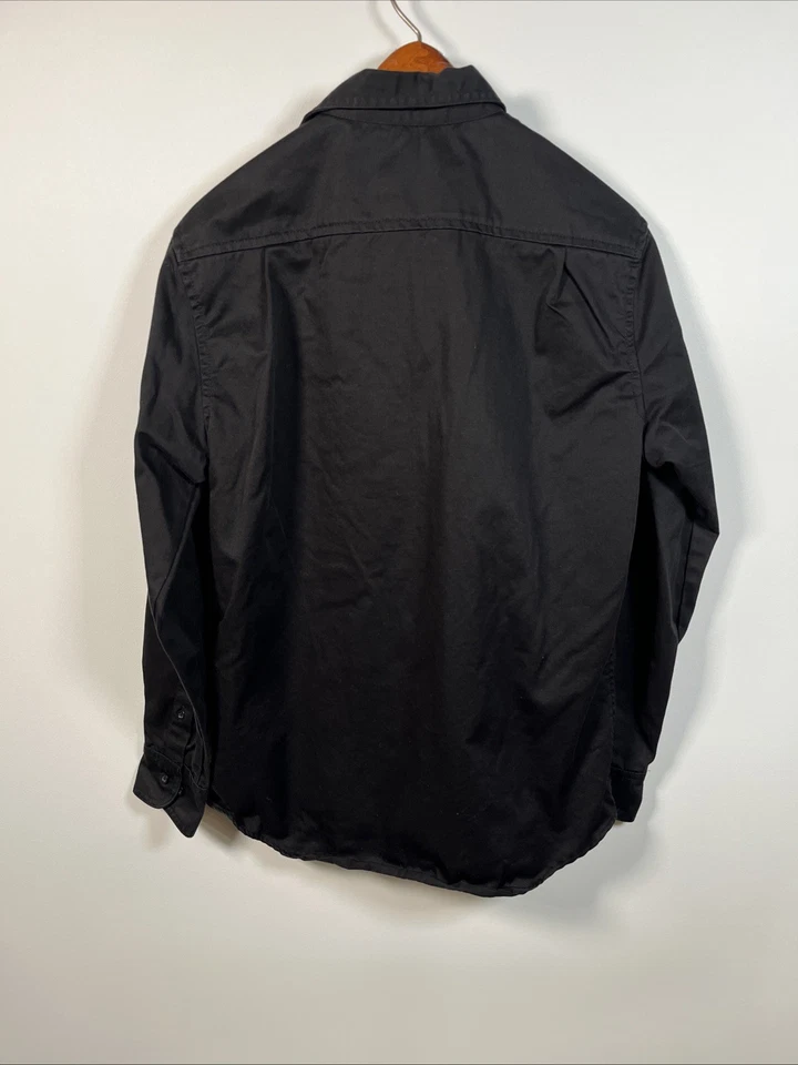 Camisa de trabajo mecánico delantero con botones Sears Craftsman negra talla mediana ropa de calle Foto 3 de 4