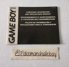 Game Boy Consumer Information And Precautions Booklet Fold Out Manual - USA