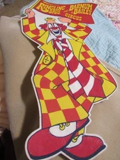 Ringling Bros. & Barnum and Bailey Circus Rigid Felt Advertising CLOWN Banner
