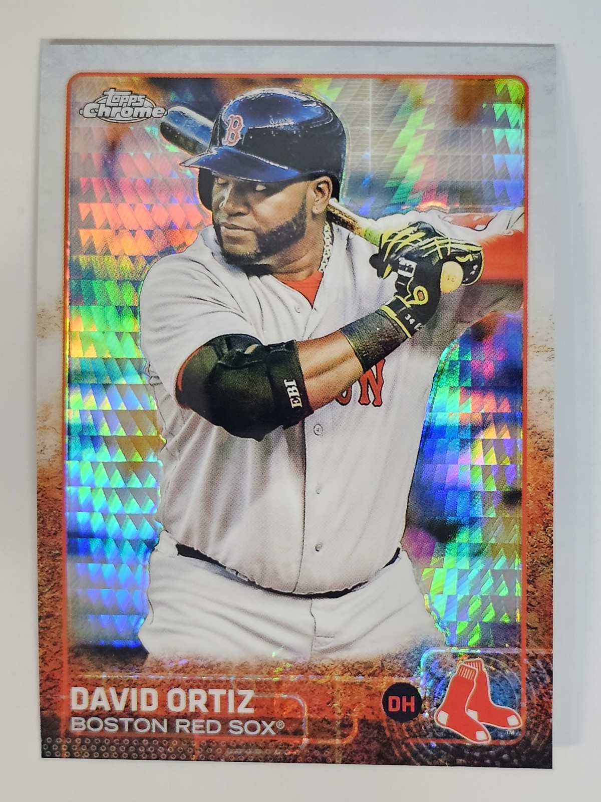 2015 Topps Chrome Prism Refractor David Ortiz Boston Red Sox #124