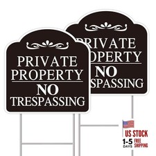 No Trespassing Signs Private Property, Large private property 2-Pack Color-02