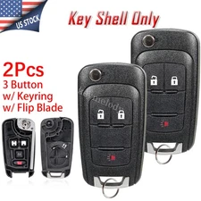 2X 3 Button Flip Car Key Fob Shell for Chevrolet Sonic Spark Trax 2014 2012-2018