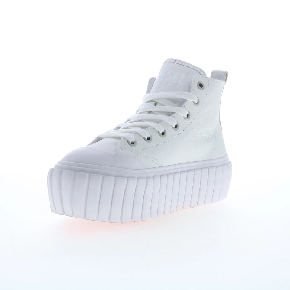 Diesel S-Hanami Mid W Womens White Leather Lifestyle Sneakers Shoes - Image 4 of 4