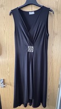 Ladies Wallis Black Sleeveless Diamante Embellished Occasion Dress Size 14 VGC
