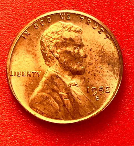 1952-S Lincoln Wheat Cent Penny GEM RD BU From an Original Bank Roll