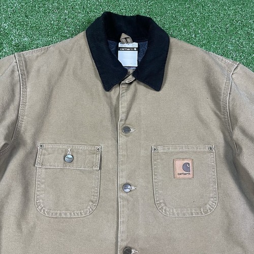 NEW VTG Carhartt C02 FRB Rare Sand Stone Blanket Lined Chore Coat Jacket Medium - Picture 2 of 24