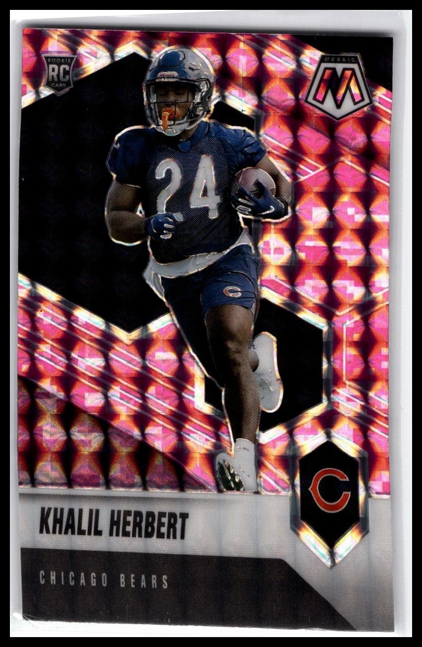 2021 Panini Mosaic #380 Khalil Herbert Prizm Camo Pink