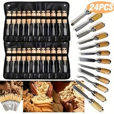 Professional Wood Carving Tools Set Woodworking Gouges with Storage Case 24PCS
