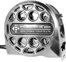 Tape measure, 25-foot stainless steel self-retracting, dual-scale