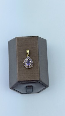 Amethyst 9ct Gold Pendant , Vintage And Hallmarked , Brazilian Amethyst