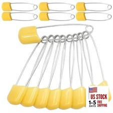 50Pcs 2.2" Plastic Head Safety Pin Nappy Cloth Diaper Safety Pins with Orange