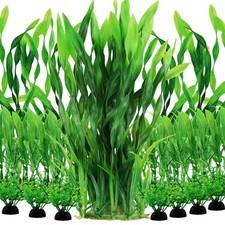 20 PCS Aquarium Plants Artificial Green Fish Tank Decor Plastic Decoration