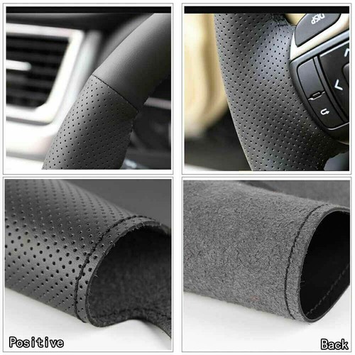 Top Leather Steering Wheel Hand-stitch on Wrap Cover For Toyota Corolla 2004-06 - Picture 8 of 10