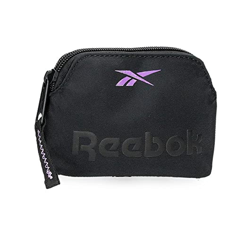 (TG. Monedero) Portamonete Reebok Linden Nero 12x8x2 cm Poliestere - NUOVO 