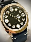 Vintage Timex Marlin Telephone Dial Day Date Watch - Gold Tone - Running!