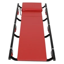 250lbs 40" Workshop Creeper Adjustable Head Rest Rolling Mechanic Cart 6 Casters