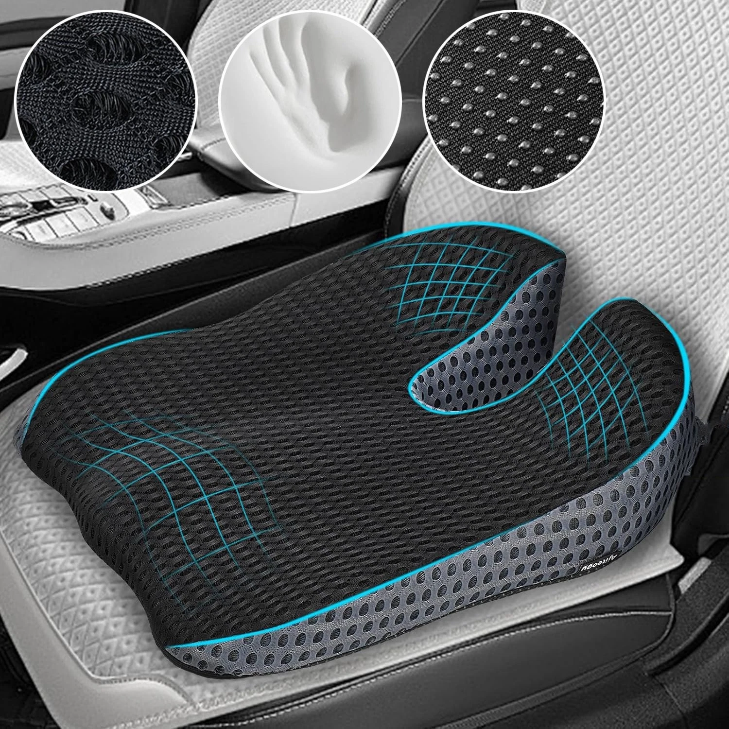 Car Seat Cushion Car Seat Pad Comfortable Memory Foam Seat Pillow for Driving