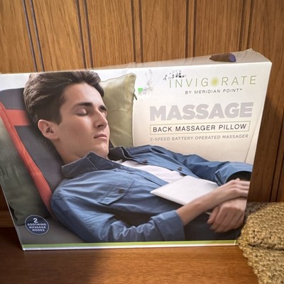 Invigorate by Meridian Point Massage Pillow Back/Neck/Foot 2-Speed Rechargeable