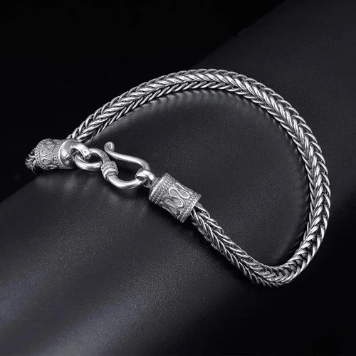925 Sterling Silver Bracelet Chain Vintage Luxury Wedding Jewelry Gift for Men