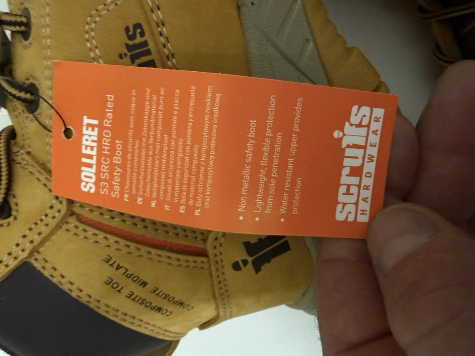 Scruffs Solleret Safety Boots S3 SRC Composite Toe Midsole UK 8 Tan New - Image 3 of 4