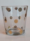 Gold Metallic Polka Dot Stripe Glass Votive Tea Light Candle Holders — photo 3
