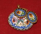 Vintage Italian Micro Mosaic Brooch and ear bobs Made in Italy Floral, Colorful — photo 4