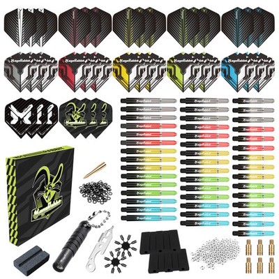MageRabbit Dart Zubehör Set, PC Shafts, Flights, Flight Multicolor 