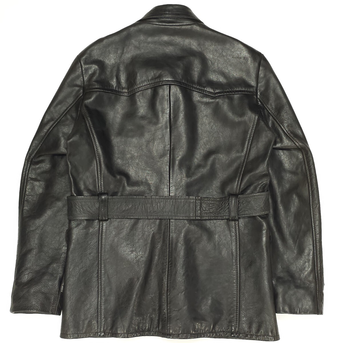 Vintage Belstaff Leather Riders Jacket Jacket Outer Mens Size 44 Black Very Rare image 3