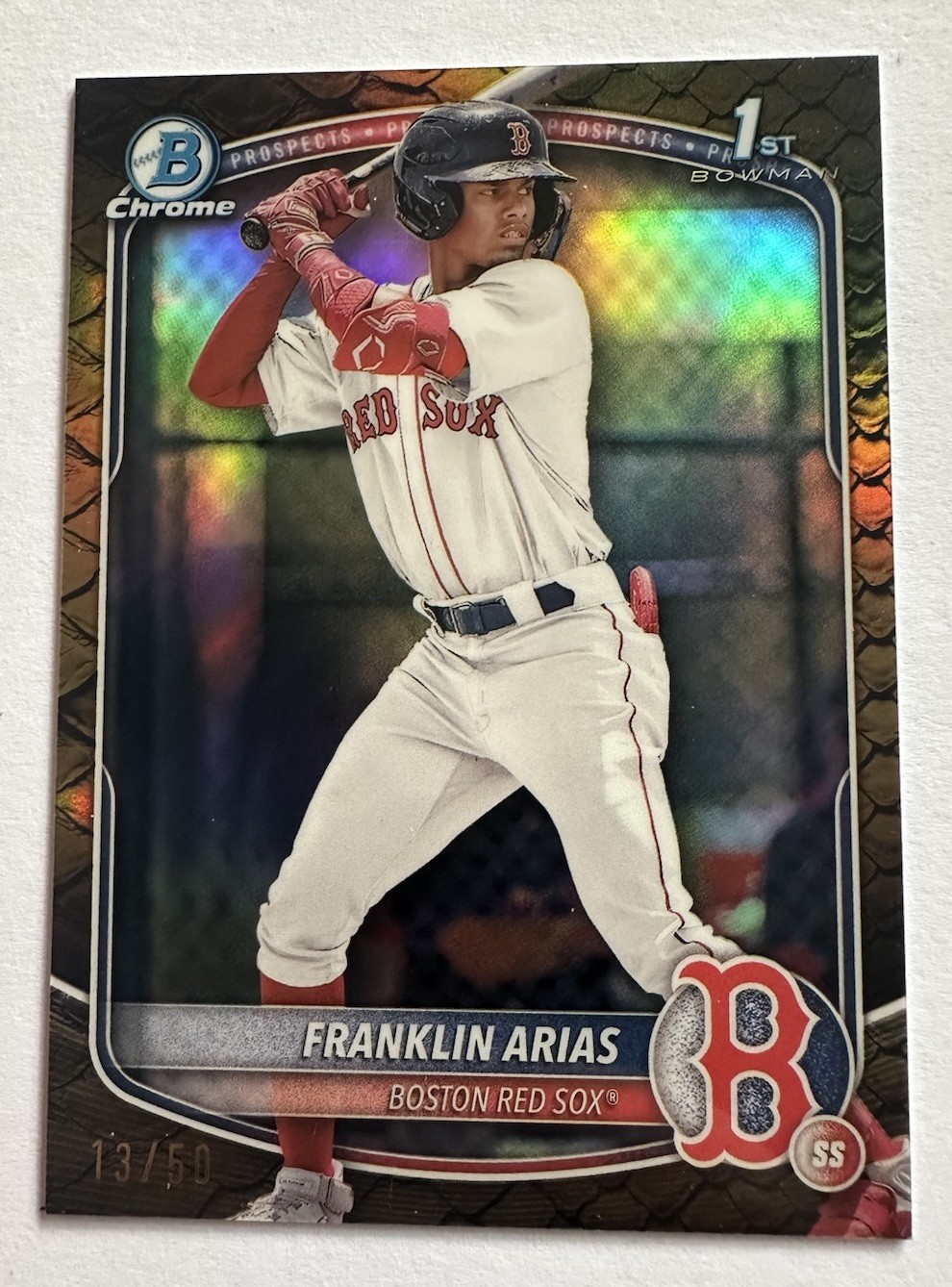 2025 Bowman Chrome 1st Franklin Arias Reptilian Gold Refractor /50 #BCP-67