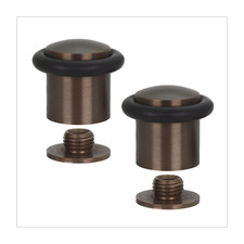 Evi Herrajes Pack Of 2 Evi Door Stoppers Rustic Brass Floor Door Stop - Screw