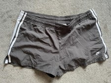 VINTAGE Nike Running Shorts Womens XL 16-18 Gray Short Swoosh Y2K 2000s Athletic