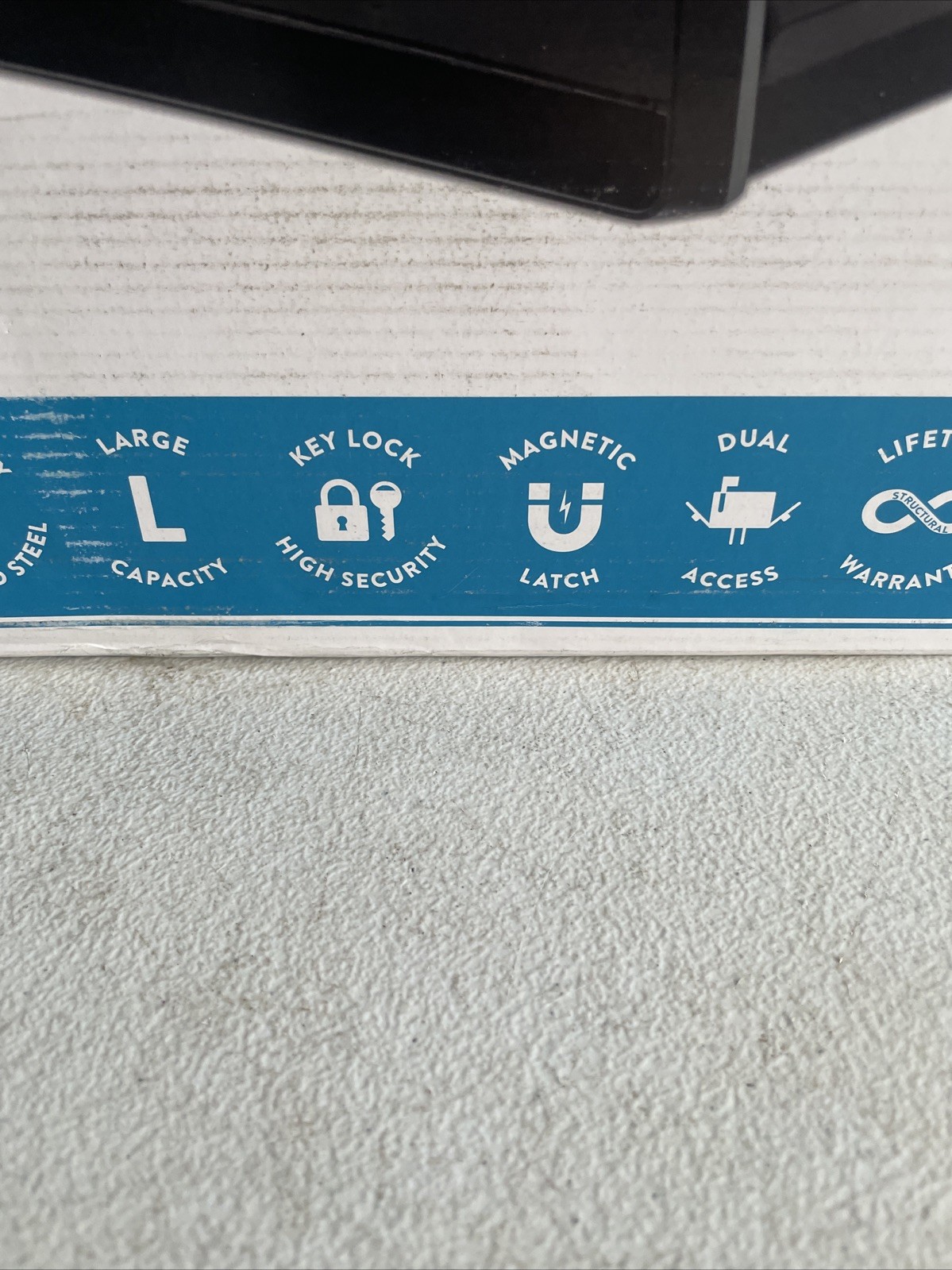 Oasis 360 Black, Large, Steel, Locking Parcel Mailbox with 2-Access Doors