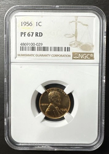 1956 Proof Lincoln Wheat Cent, NGC PF-67 RD