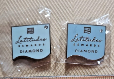 Lot  of TWO 2 NCL Latitudes DIAMOND  Collectible Norwegian Cruise Line Pins NIP