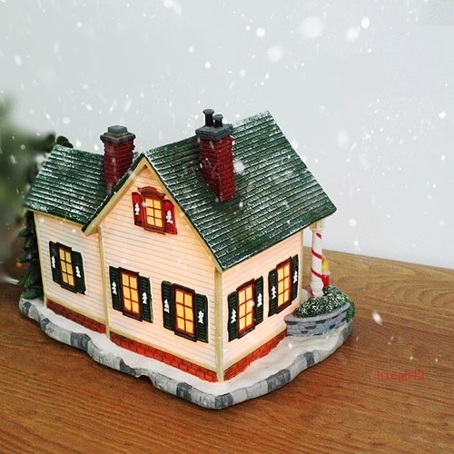 Resin House Building Christmas Desktop Ornaments Household Supplies Gift Toy - Foto 8 di 14
