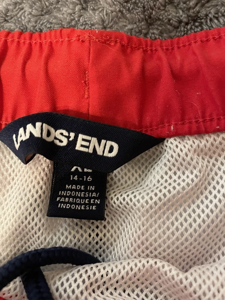 Bañador Lands End niños tiburón rashguard cintura talla L 14 16 Foto 3 de 4