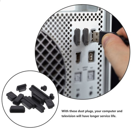 5 Sets Dust Plug Usb Cover Waterproof Black Computers Port Stopper - Afbeelding 11 van 12