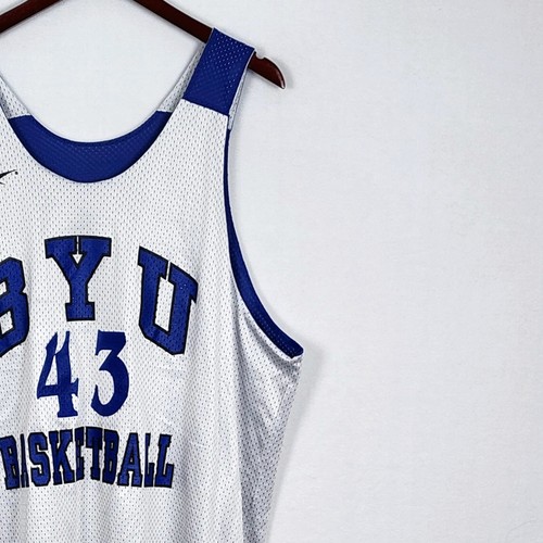 Vtg Reebok BYU #43 Basketball Reversible Practice Jersey Made USA Size 2X (Wear) - Picture 10 of 24