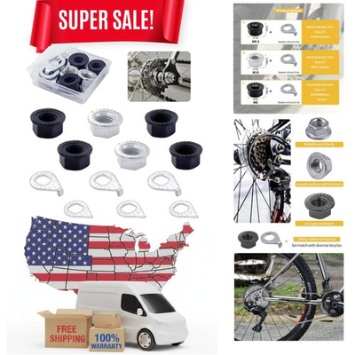 #ad Bicycle Hub Flanged Axle Nut and Safety Washer Kit 3 Size for Front and Back... $12.34