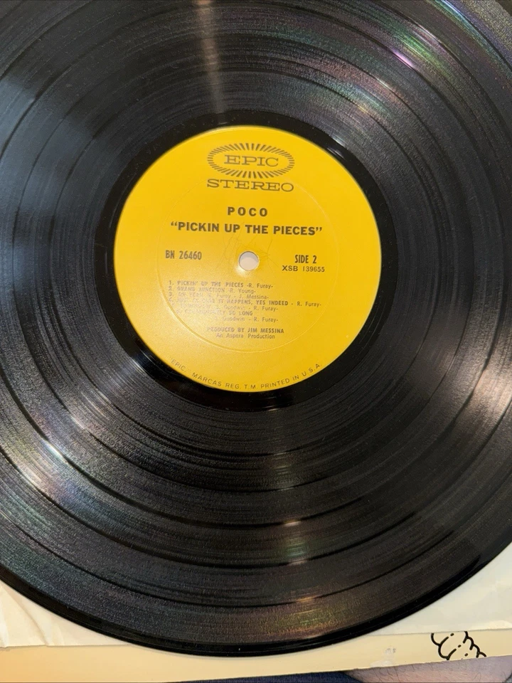 stone mint lp 1969! POCO PICKIN’ UP THE PIECES 1969 LP EPIC VINTAGE cvr ex/mt - Image 4 of 4