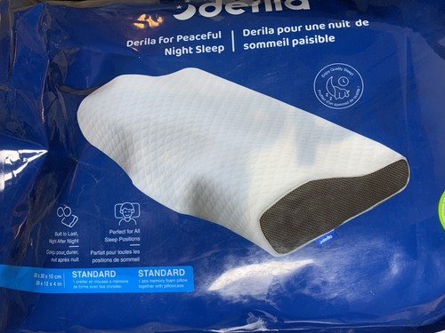 DERILA® Standard Size Memory Foam Pillow For Side Back Stomach Sleepers NEW