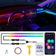 Acrylic RGB 2 in 1 LED Strip Light Kit with USB Type C 29.52inch x 2 for Car