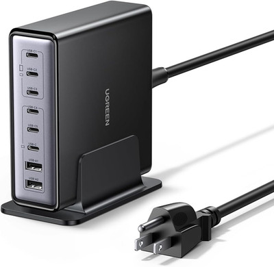 UGREEN Nexode 200W Gan USB C Charging Station, 8-Port Desktop Charger with PD 10