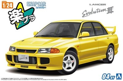 Aoshima 1/24 Model Car Kit Mitsubishi Lancer Evolution III Evo 3 Yellow Edition